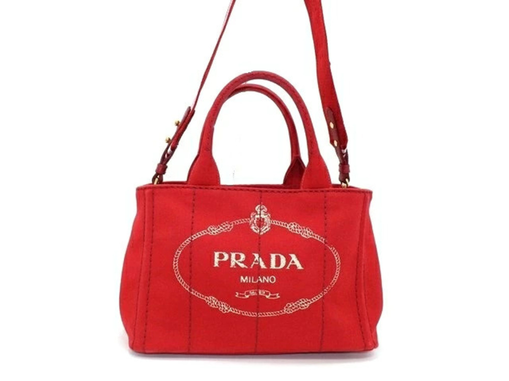 Prada Canapa Handbag ROSSO TALCO Canvas